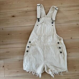 Cream Denim Overalls